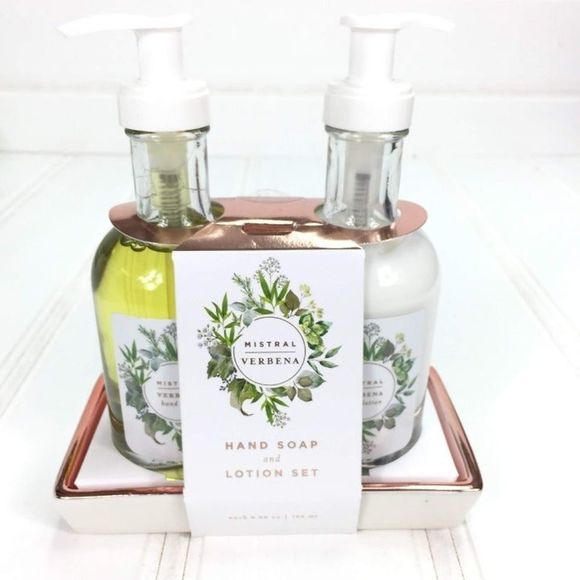 Mistral Verbena Hand Soap Lotion Gift Set Caddy Anthropologie Aloe Shea Butter
